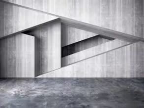 Monolithic black-and-white architectural concrete structure